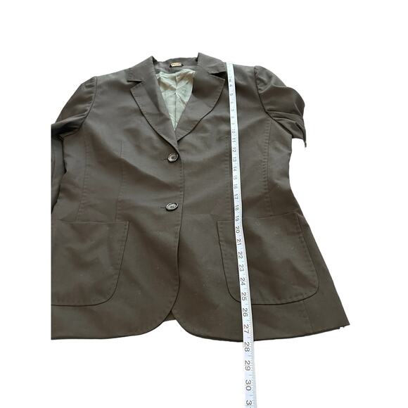 Cinzia Rocca Loro Piana Black Career Office Office Wool Blend Blazer Size 14 - Picture 12 of 12